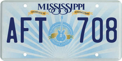 MS license plate AFT708