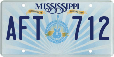 MS license plate AFT712