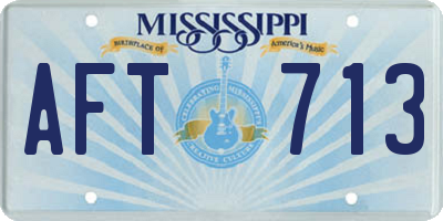 MS license plate AFT713