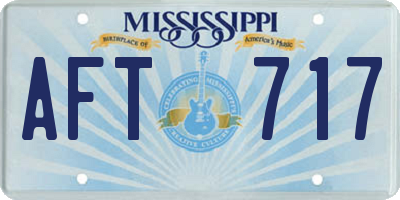 MS license plate AFT717