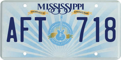 MS license plate AFT718