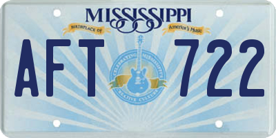 MS license plate AFT722