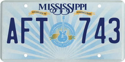 MS license plate AFT743