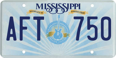 MS license plate AFT750