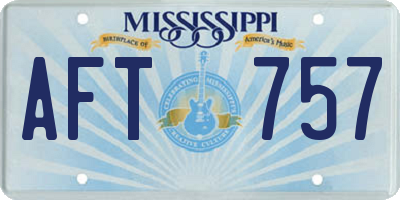 MS license plate AFT757