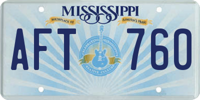 MS license plate AFT760