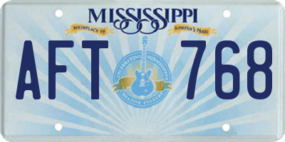 MS license plate AFT768