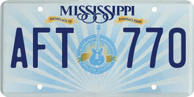 MS license plate AFT770