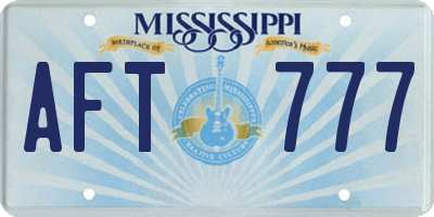 MS license plate AFT777