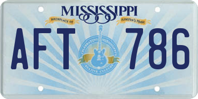MS license plate AFT786
