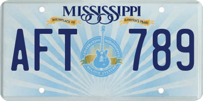 MS license plate AFT789