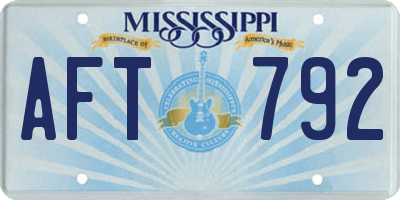 MS license plate AFT792