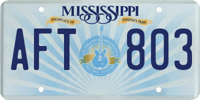 MS license plate AFT803