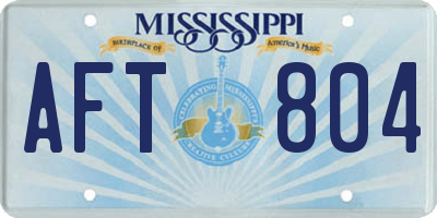 MS license plate AFT804
