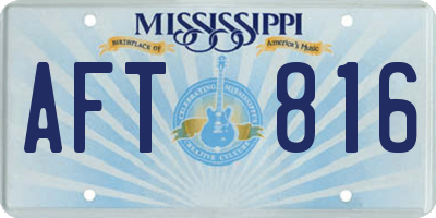 MS license plate AFT816