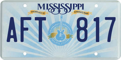 MS license plate AFT817