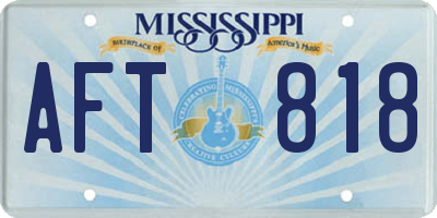 MS license plate AFT818