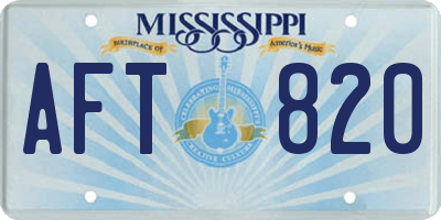 MS license plate AFT820
