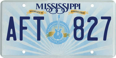MS license plate AFT827