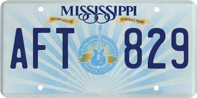 MS license plate AFT829
