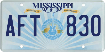 MS license plate AFT830