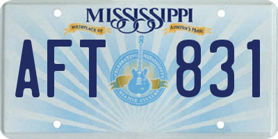 MS license plate AFT831
