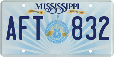 MS license plate AFT832