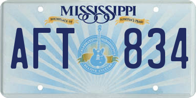 MS license plate AFT834