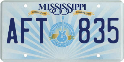 MS license plate AFT835