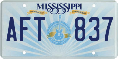 MS license plate AFT837