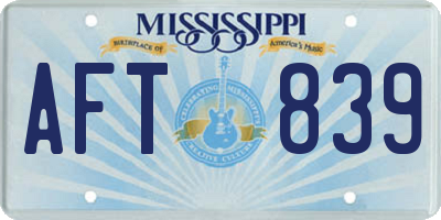 MS license plate AFT839