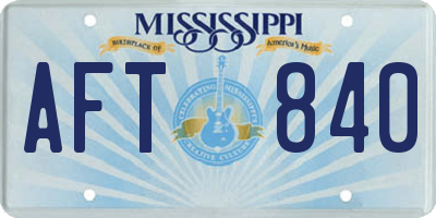 MS license plate AFT840
