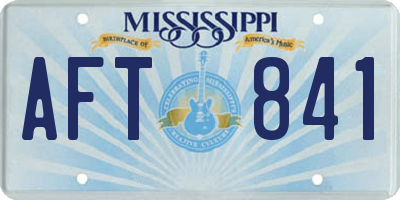 MS license plate AFT841