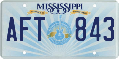 MS license plate AFT843