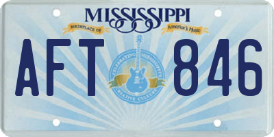 MS license plate AFT846