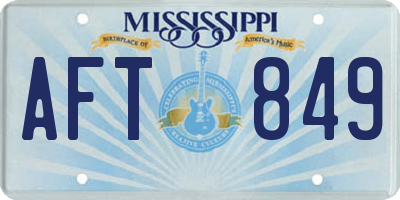 MS license plate AFT849