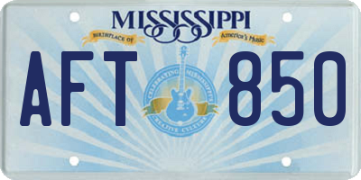 MS license plate AFT850