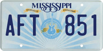 MS license plate AFT851
