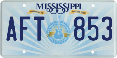 MS license plate AFT853