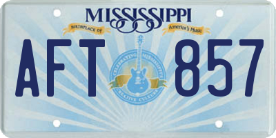 MS license plate AFT857