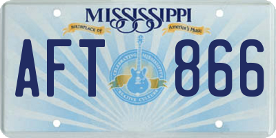 MS license plate AFT866