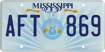MS license plate AFT869