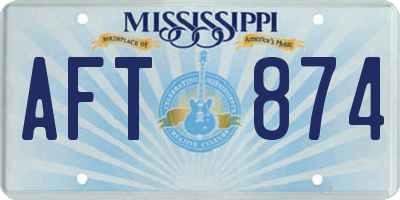 MS license plate AFT874