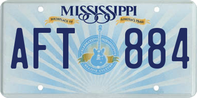 MS license plate AFT884