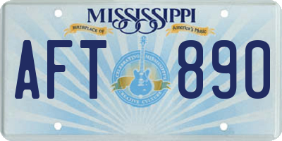 MS license plate AFT890
