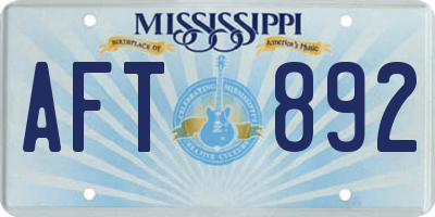 MS license plate AFT892
