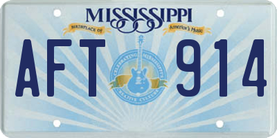 MS license plate AFT914