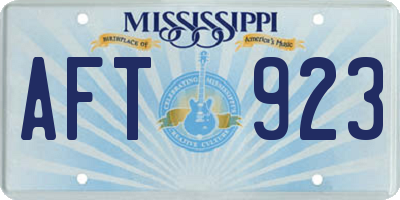 MS license plate AFT923