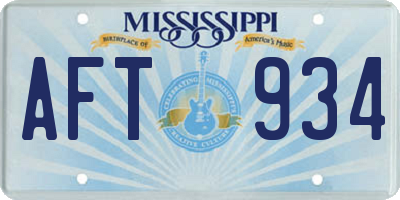 MS license plate AFT934