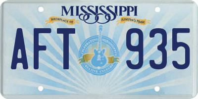 MS license plate AFT935